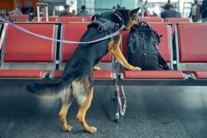 What Breeds Make Excellent Detection Dogs 3 Detection dog checking suspicious backpack at airport