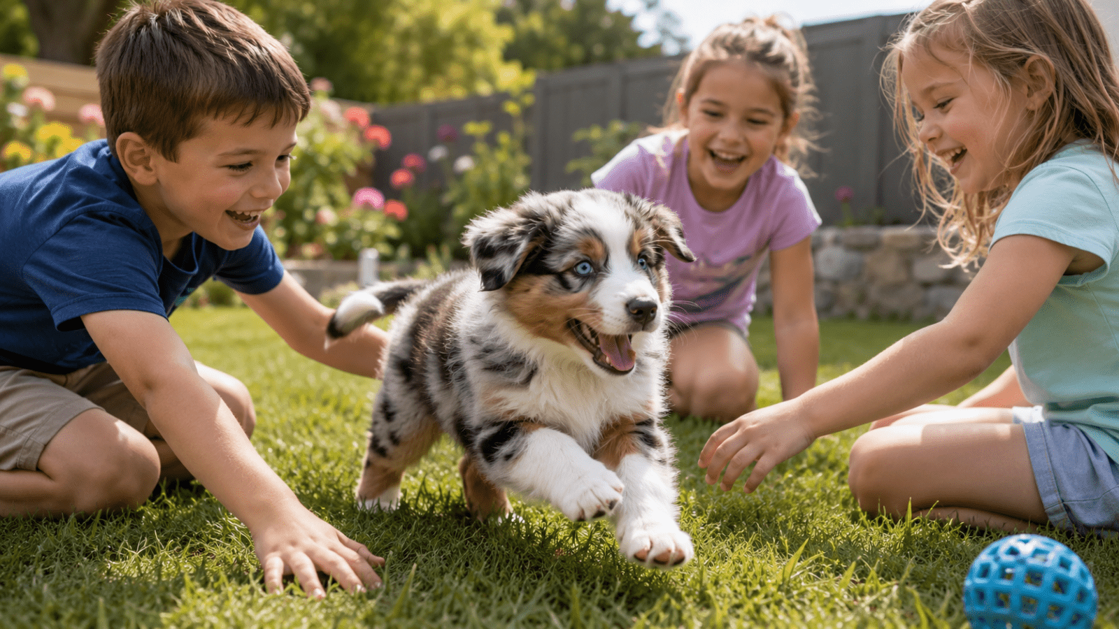 Australian Shepherd Puppy at Play