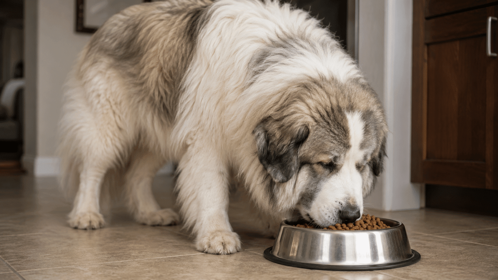 Pyrenean Mastiff: Powerful and Majestic 3 Pyrenean Mastiff eating