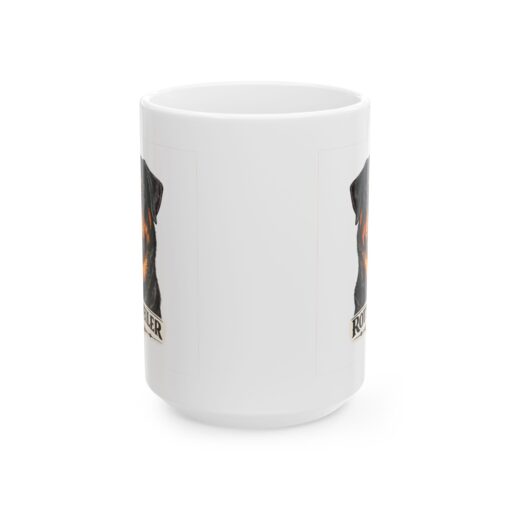 Rottweiler: Powerful But A Lover at Heart 12 Rottweiler Dog Mug (11oz/15oz)