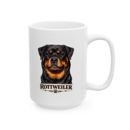 Rottweiler: Powerful But A Lover at Heart 11 Rottweiler Dog Mug (11oz/15oz)