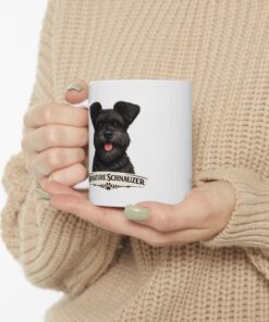Miniature Schnauzer Black Uncropped Ears Dog Mug (11oz/15oz) - Image 7