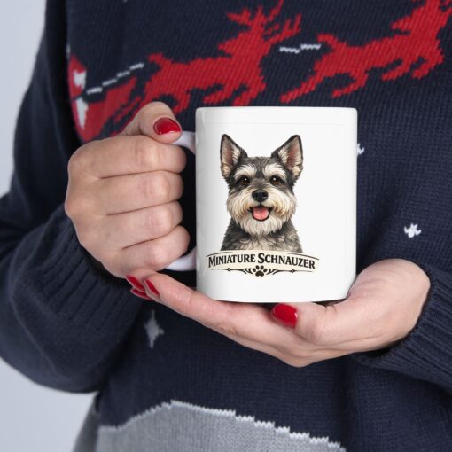 Miniature Schnauzer Salt and Pepper Cropped Ears Dog Mug (11oz/15oz)