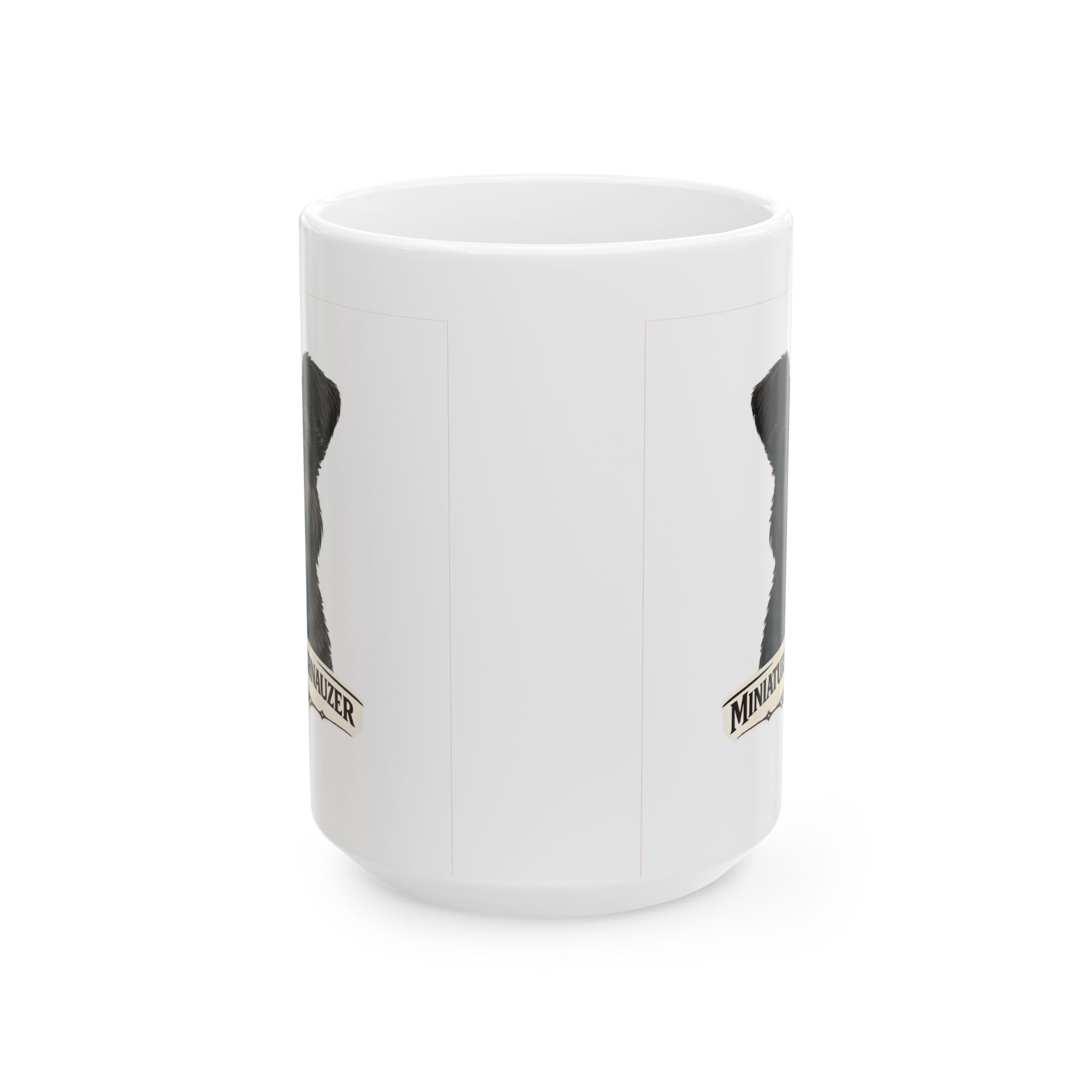 Miniature Schnauzer Black Uncropped Ears Dog Mug (11oz/15oz) - Image 10