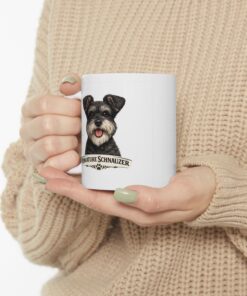 Miniature Schnauzer Salt and Pepper Uncropped Ears Dog Mug (11oz/15oz) - Image 7