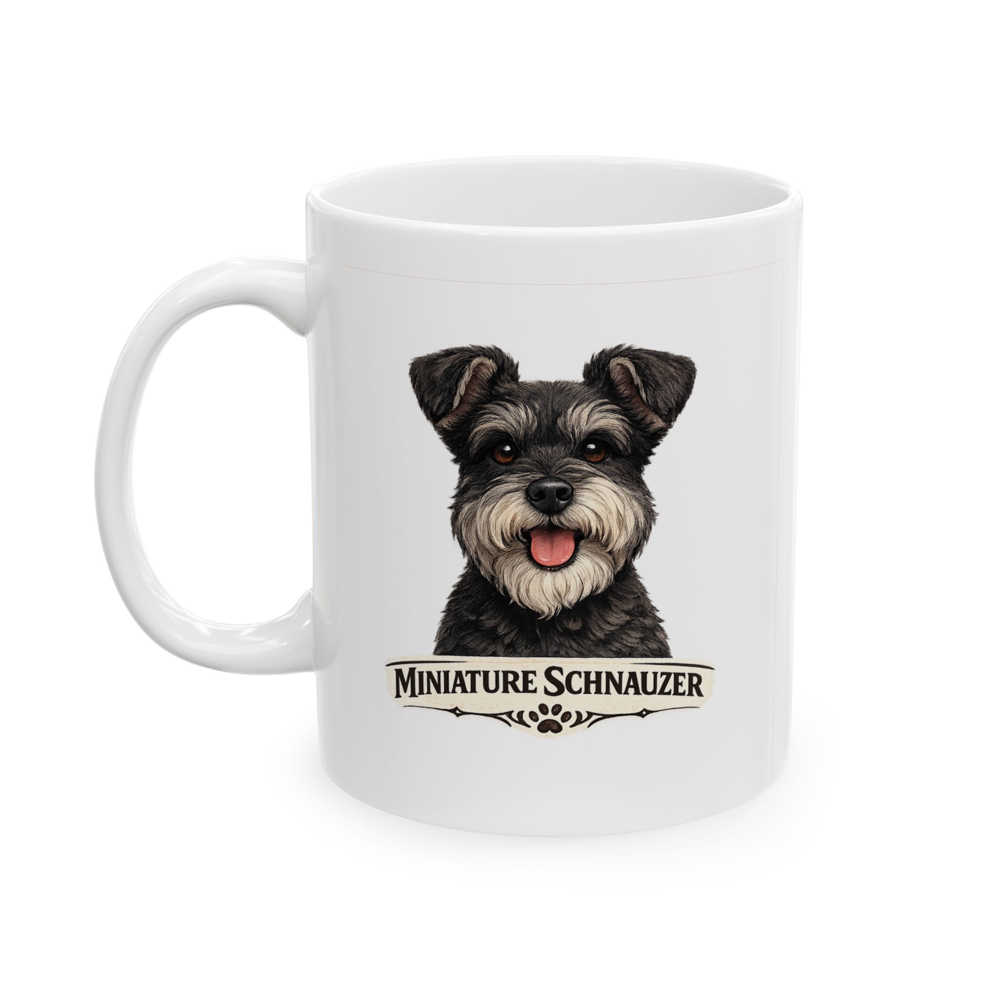 Miniature Schnauzer Salt and Pepper Uncropped Ears Dog Mug (11oz/15oz) - Image 3