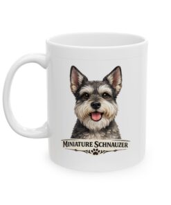 Miniature Schnauzer Salt and Pepper Cropped Ears Dog Mug (11oz/15oz) - Image 3