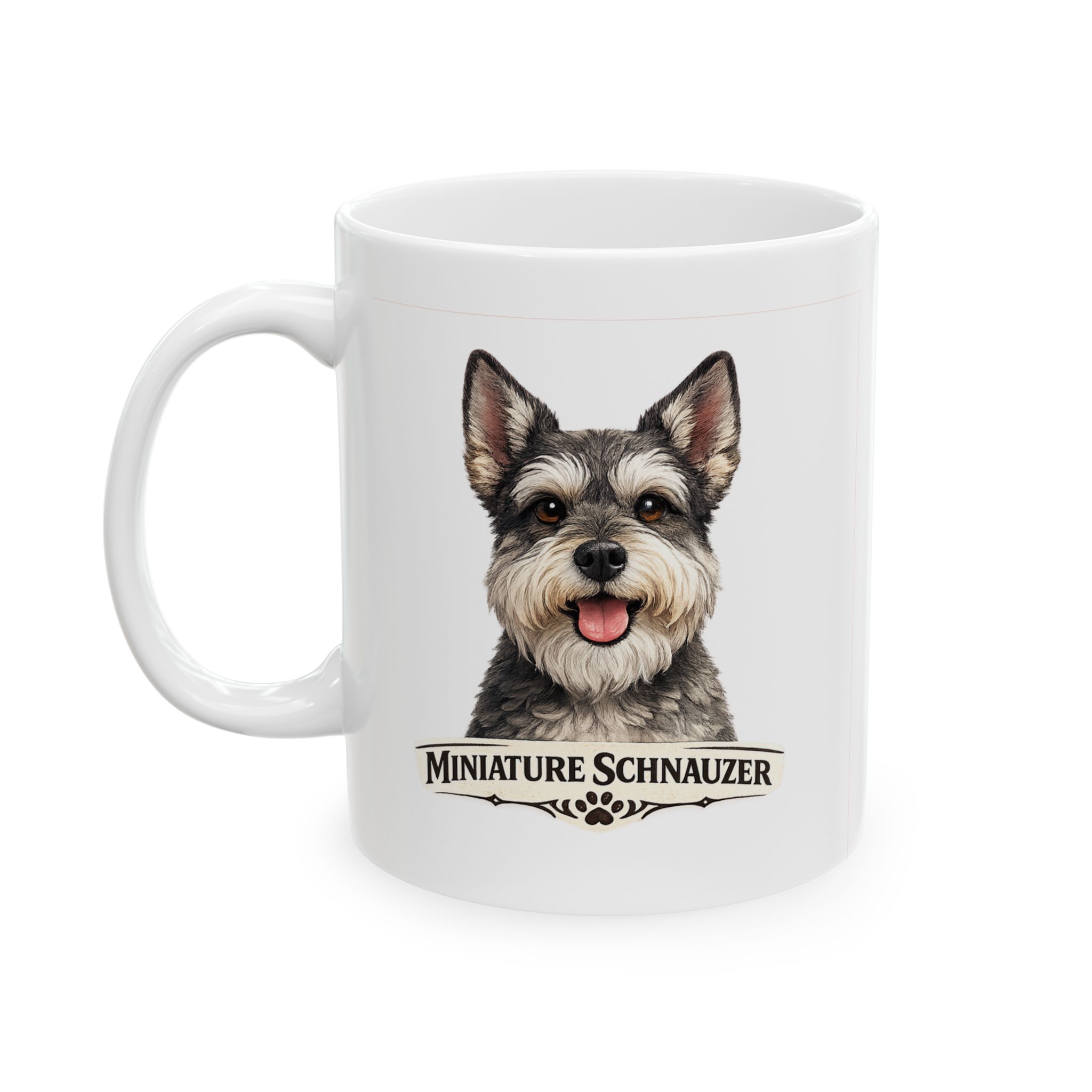 Miniature Schnauzer Salt and Pepper Cropped Ears Dog Mug (11oz/15oz) - Image 3