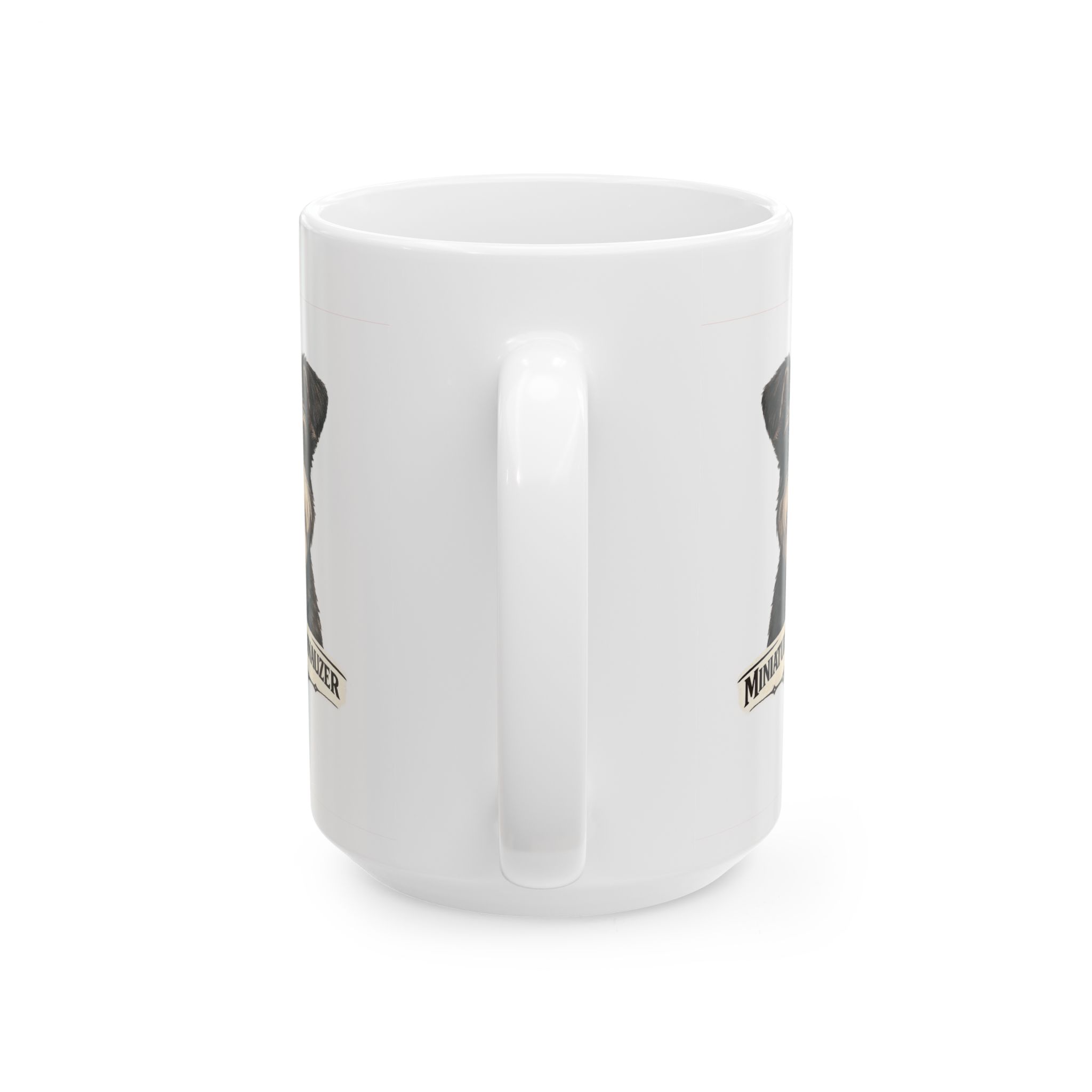 Miniature Schnauzer Salt and Pepper Uncropped Ears Dog Mug (11oz/15oz) - Image 11