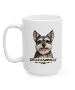 Miniature Schnauzer Salt and Pepper Cropped Ears Dog Mug (11oz/15oz) - Image 8