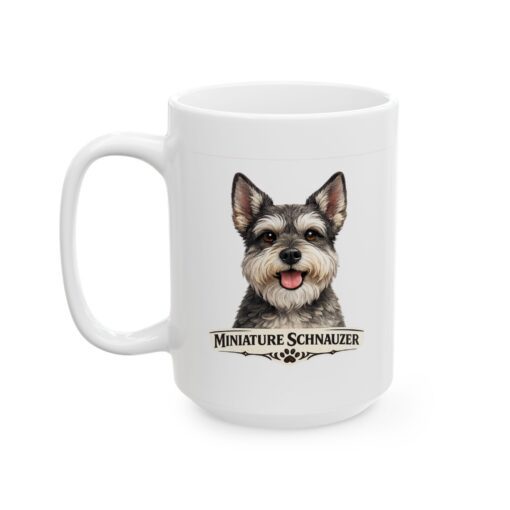Miniature Schnauzer Salt and Pepper Cropped Ears Dog Mug (11oz/15oz)