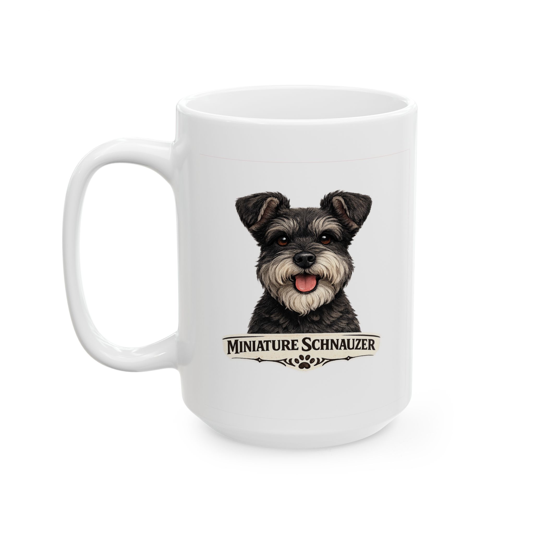 Miniature Schnauzer Salt and Pepper Uncropped Ears Dog Mug (11oz/15oz) - Image 8