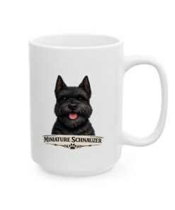 Miniature Schnauzer Black Cropped Ears Dog Mug (11oz/15oz) - Image 9