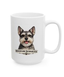 Miniature Schnauzer Salt and Pepper Cropped Ears Dog Mug (11oz/15oz) - Image 9