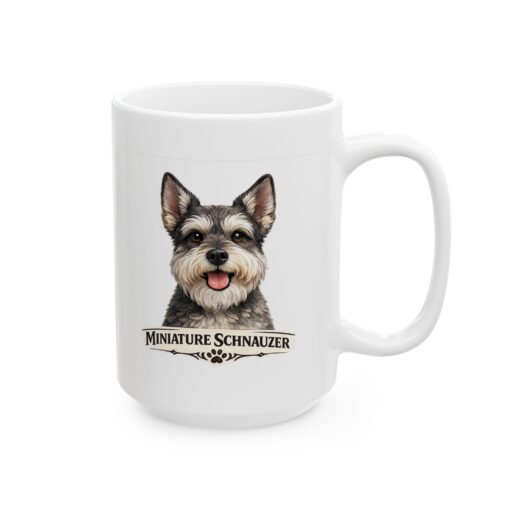 Miniature Schnauzer Salt and Pepper Cropped Ears Dog Mug (11oz/15oz)
