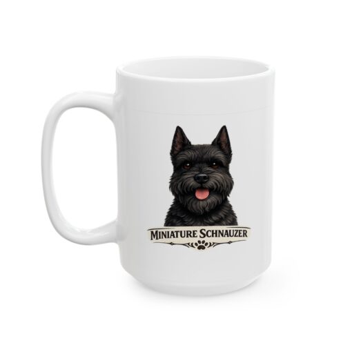 Miniature Schnauzer Black Cropped Ears Dog Mug (11oz/15oz)