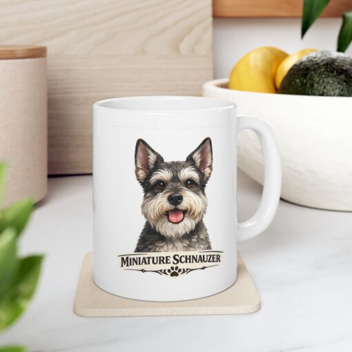Miniature Schnauzer Salt and Pepper Cropped Ears Dog Mug (11oz/15oz)