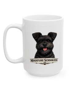 Miniature Schnauzer Black Uncropped Ears Dog Mug (11oz/15oz) - Image 8