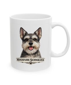 Miniature Schnauzer Salt and Pepper Cropped Ears Dog Mug (11oz/15oz) - Image 4