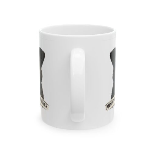 Miniature Schnauzer Black Uncropped Ears Dog Mug (11oz/15oz)