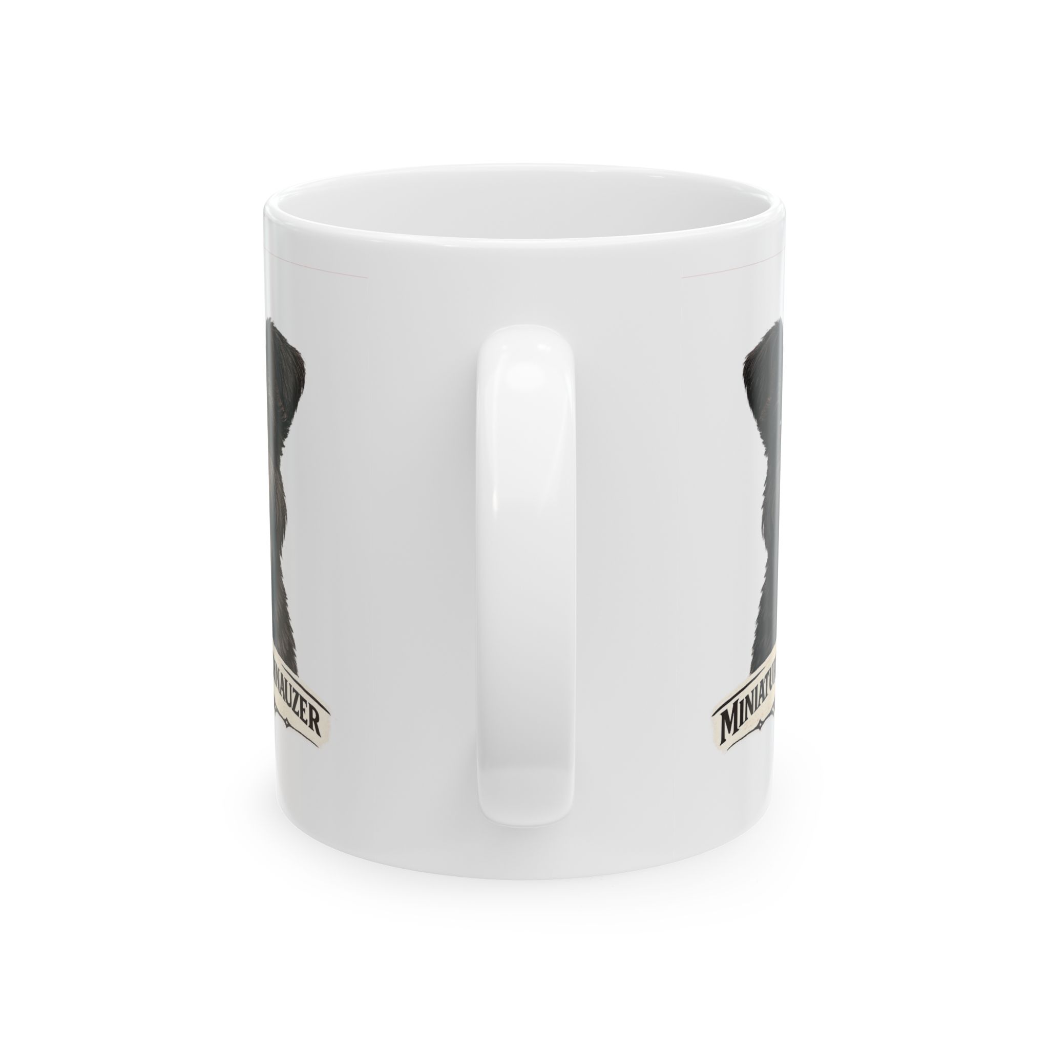 Miniature Schnauzer Black Uncropped Ears Dog Mug (11oz/15oz) - Image 6