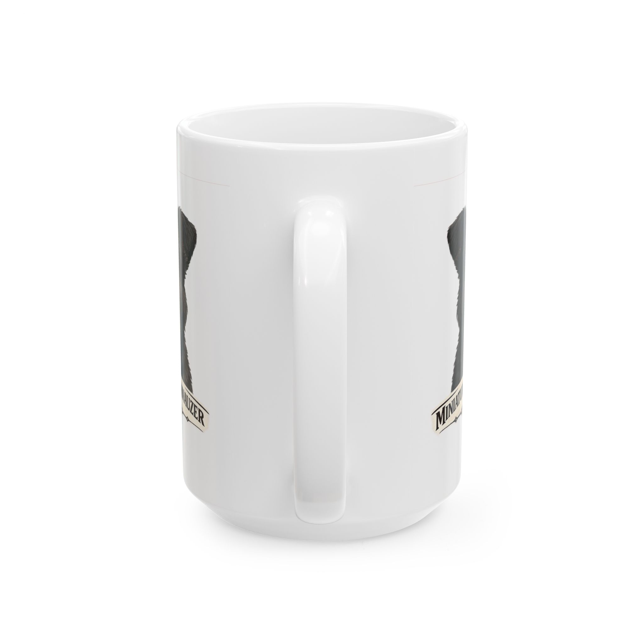 Miniature Schnauzer Black Uncropped Ears Dog Mug (11oz/15oz) - Image 11