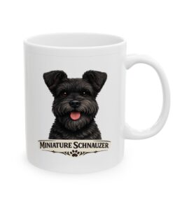Miniature Schnauzer Black Uncropped Ears Dog Mug (11oz/15oz) - Image 4