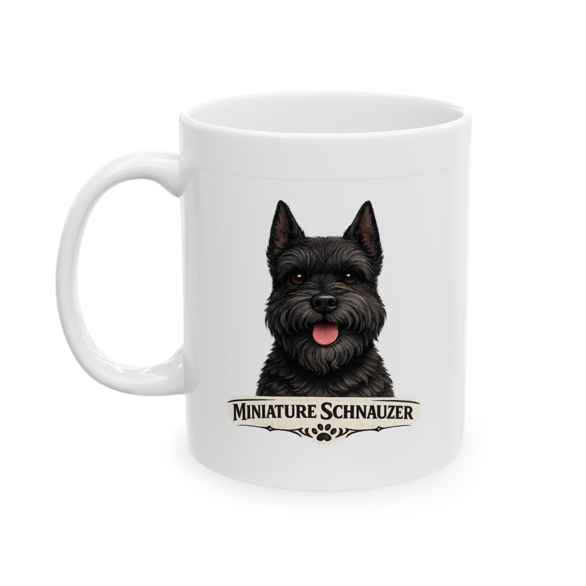 Miniature Schnauzer Black Cropped Ears Dog Mug (11oz/15oz) - Image 3