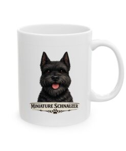 Miniature Schnauzer Black Cropped Ears Dog Mug (11oz/15oz) - Image 4