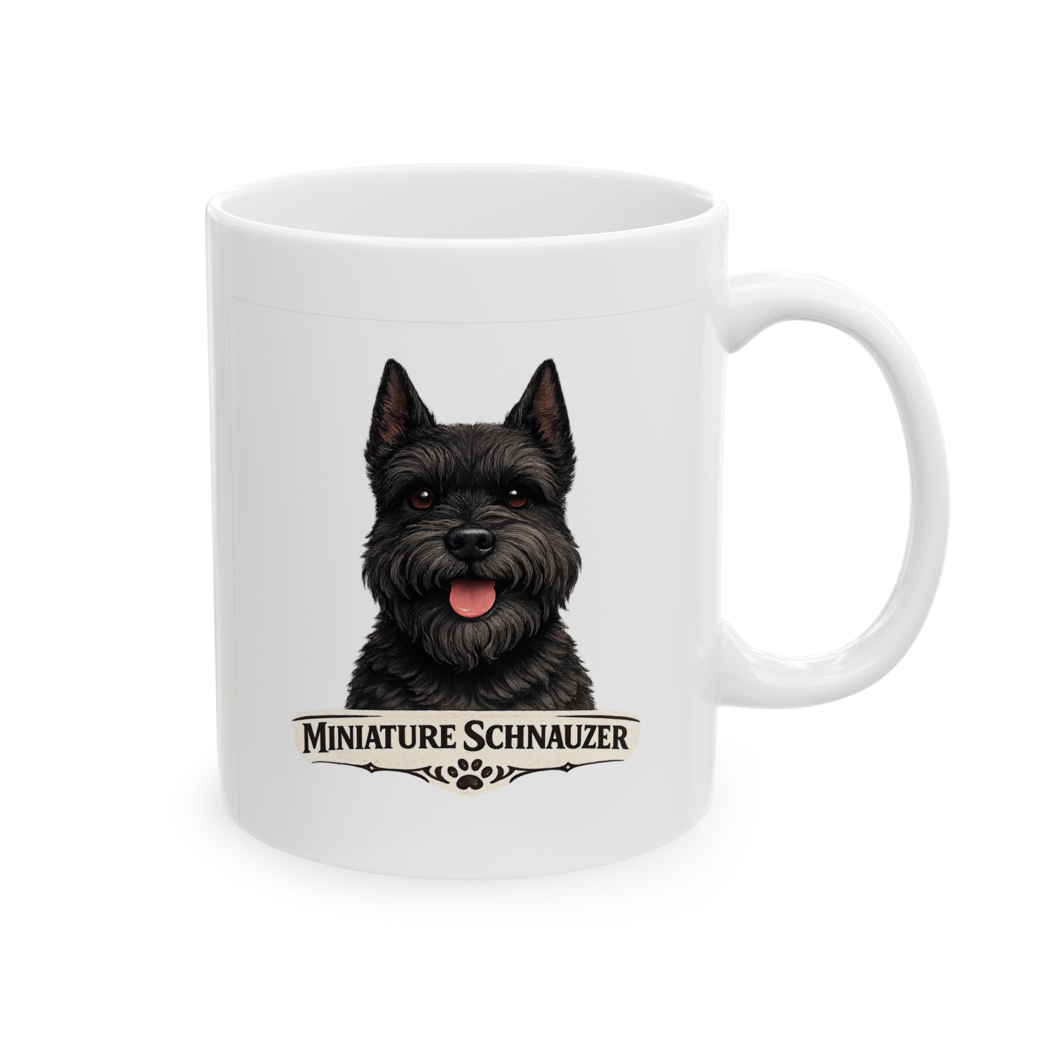 Miniature Schnauzer Black Cropped Ears Dog Mug (11oz/15oz) - Image 4