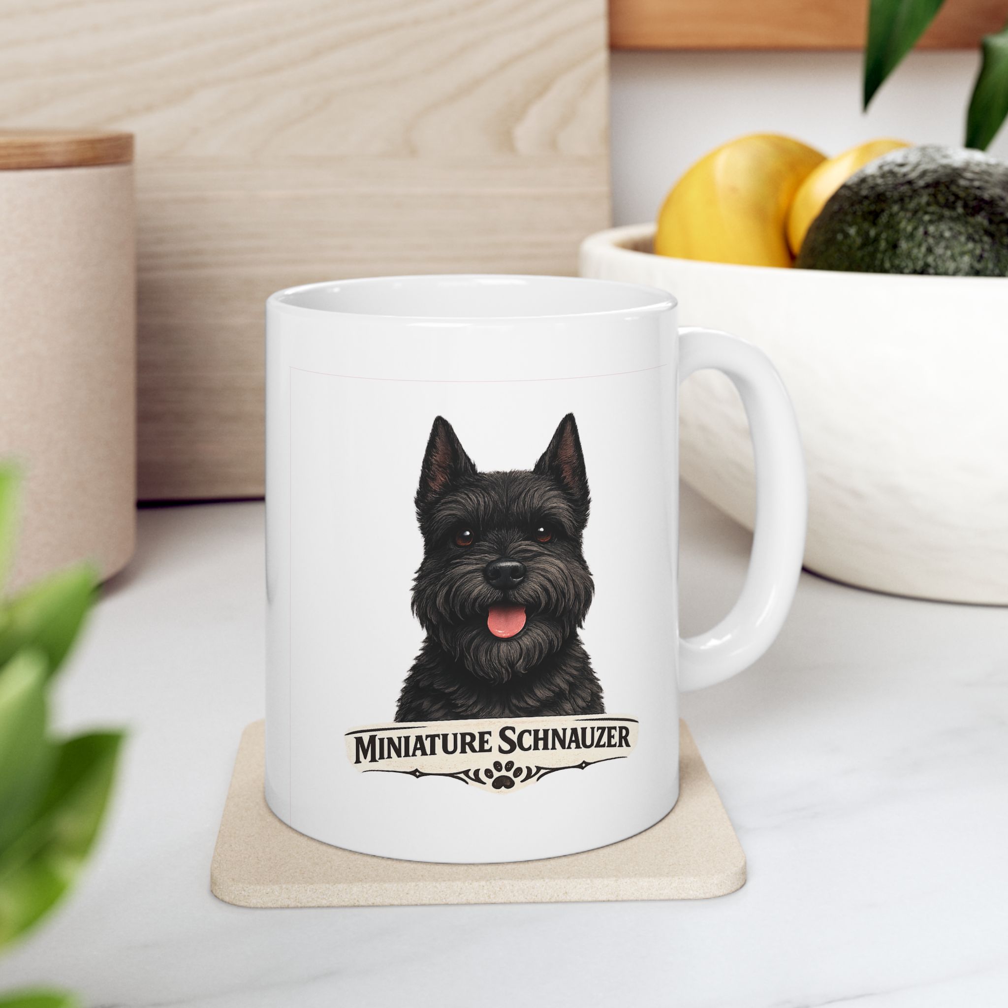 Miniature Schnauzer Black Cropped Ears Dog Mug (11oz/15oz) - Image 2