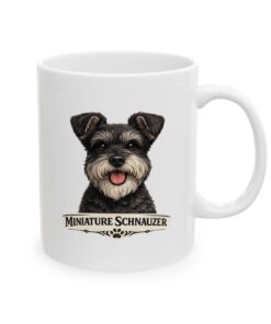 Miniature Schnauzer Salt and Pepper Uncropped Ears Dog Mug (11oz/15oz) - Image 4