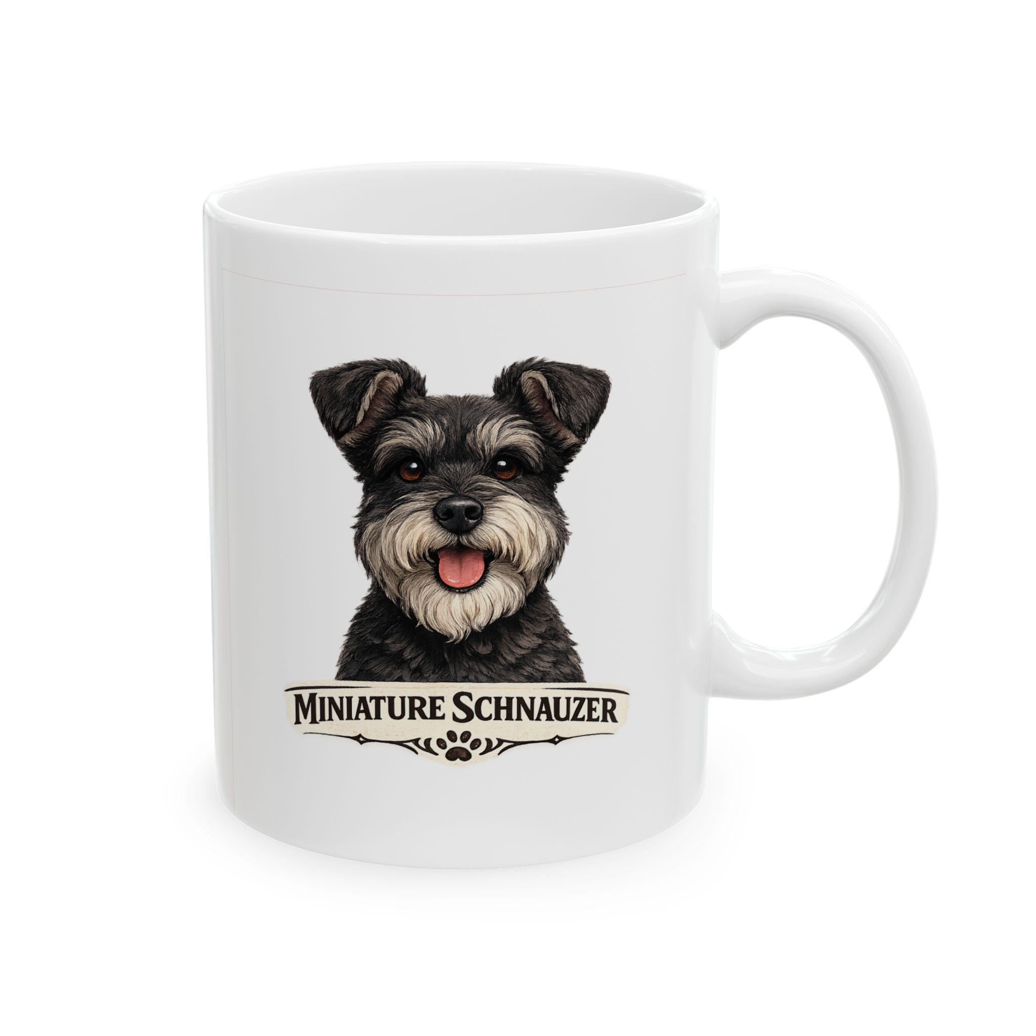 Miniature Schnauzer Salt and Pepper Uncropped Ears Dog Mug (11oz/15oz) - Image 4